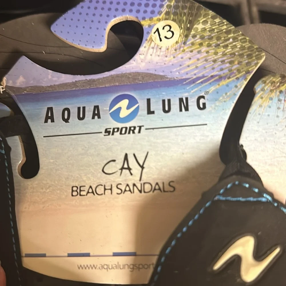 Aqua Lung Sandals Size 13 Sport Cay Flip Flops Beach Divers Suede Uppers…